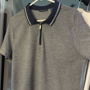 Perry Ellis smart casual collar shirt zip up, Large